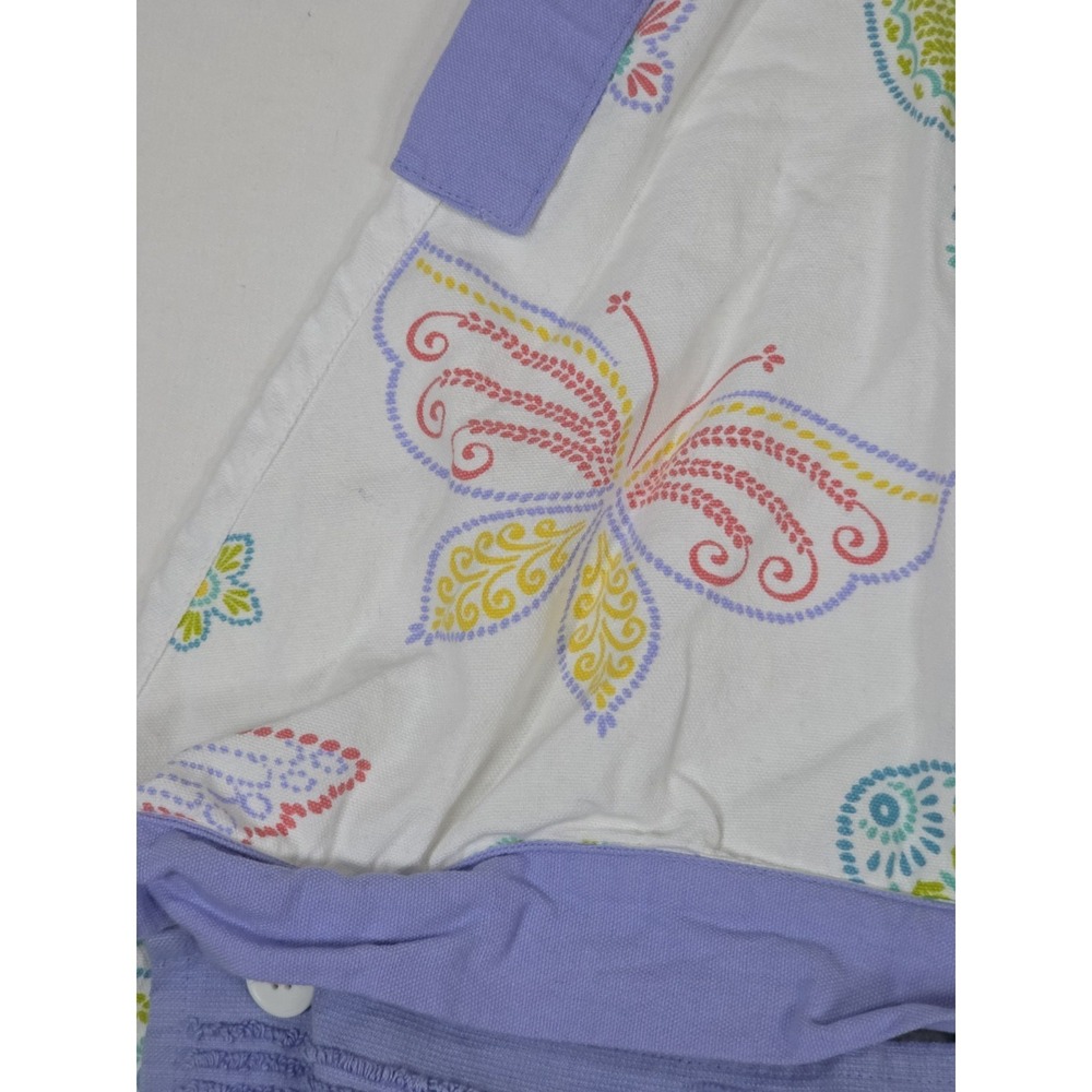 Temp-tations Apron Purple Butterfly Floral Full Length Removable Towe - Picture 3 of 7